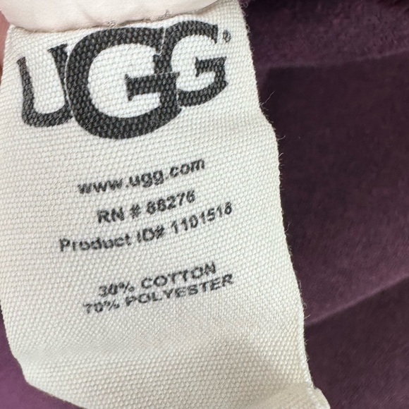 UGG Oversized Pullover Sweatshirt Cowl Neck Eggplant Purple Drawstring XS Small - Picture 4 of 7